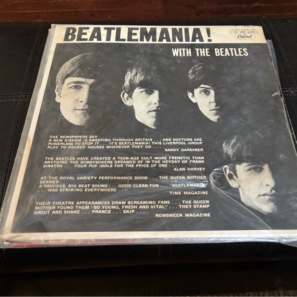 BEATLEMANIA! With The Beatles Vintage T6051 Vinyl Record Album, in Sleeves